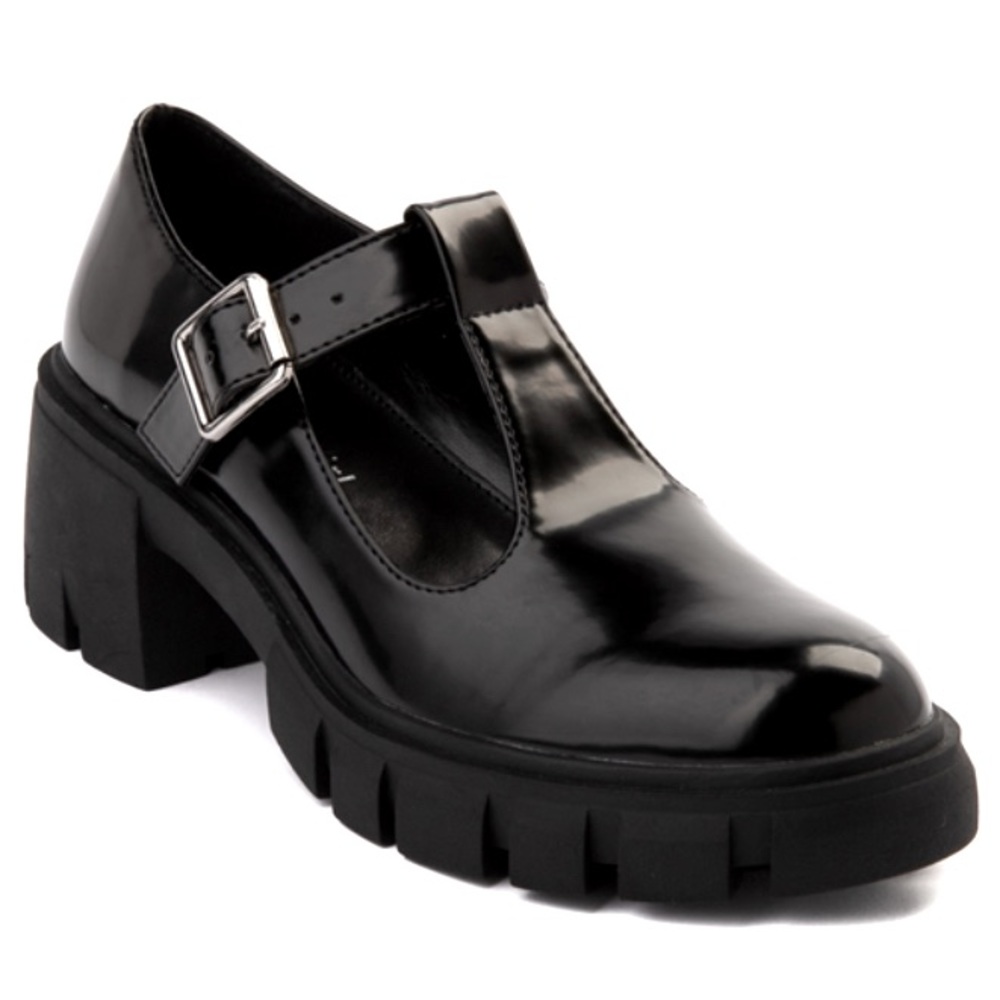 Madden Girl Mary Jane Shoes Black Buckle Platform size 7.5